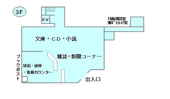 武蔵浦和図書館フロア図（3階）