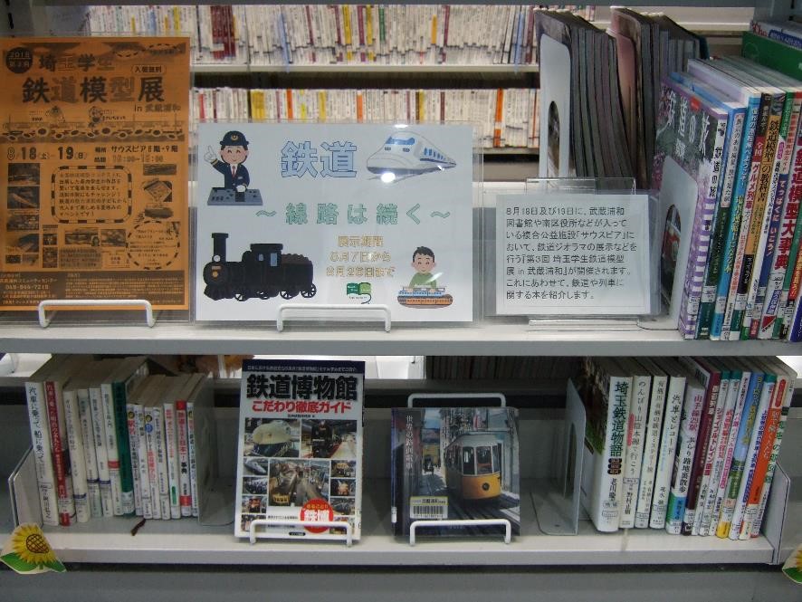 武蔵浦和図書館特集展示の写真です。