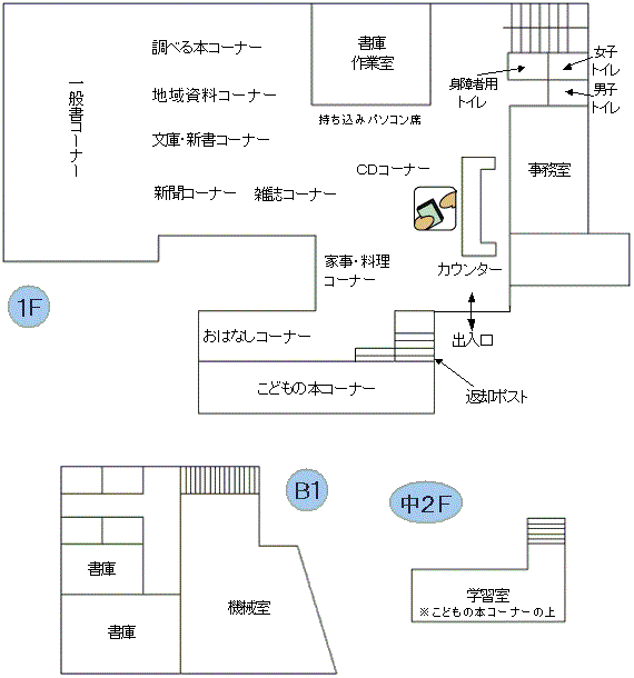 岩槻図書館フロア図