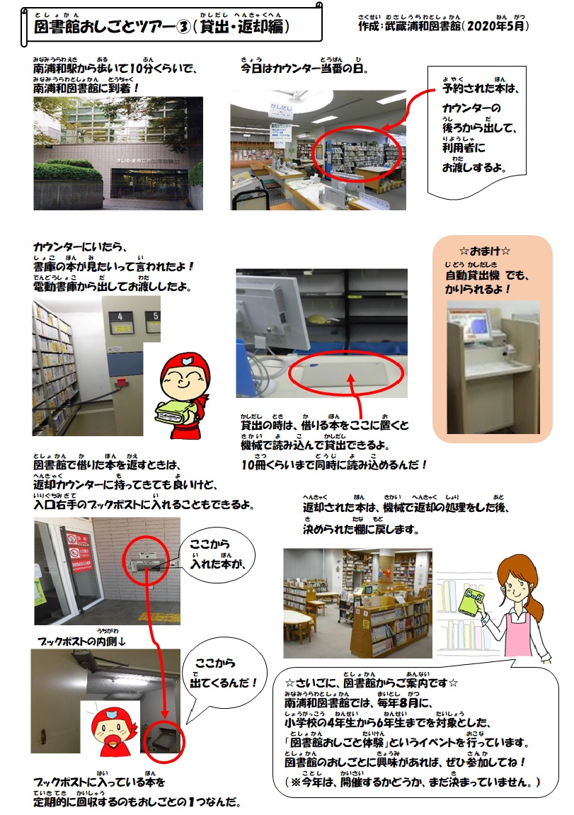 図書館おしごとツアー③貸出返却編　説明画像